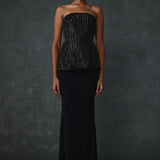 Glissara Off-shoulder Devil Peplum Top With Skirt Set Namrata Joshipura Online