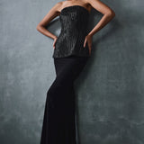 Glissara Off-shoulder Devil Peplum Top With Skirt Set Namrata Joshipura Online