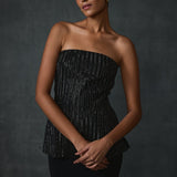 Glissara Off-shoulder Devil Peplum Top With Skirt Set Namrata Joshipura Online