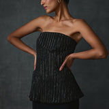 Glissara Off-shoulder Devil Peplum Top With Skirt Set Namrata Joshipura Online