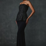 Glissara Off-shoulder Devil Peplum Top With Skirt Set Namrata Joshipura Online