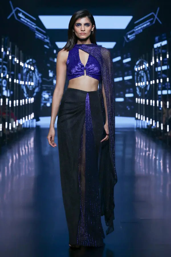 Kusha Kapila in Streaks Drape Saree Namrata Joshipura Online (Celebrity Muses)