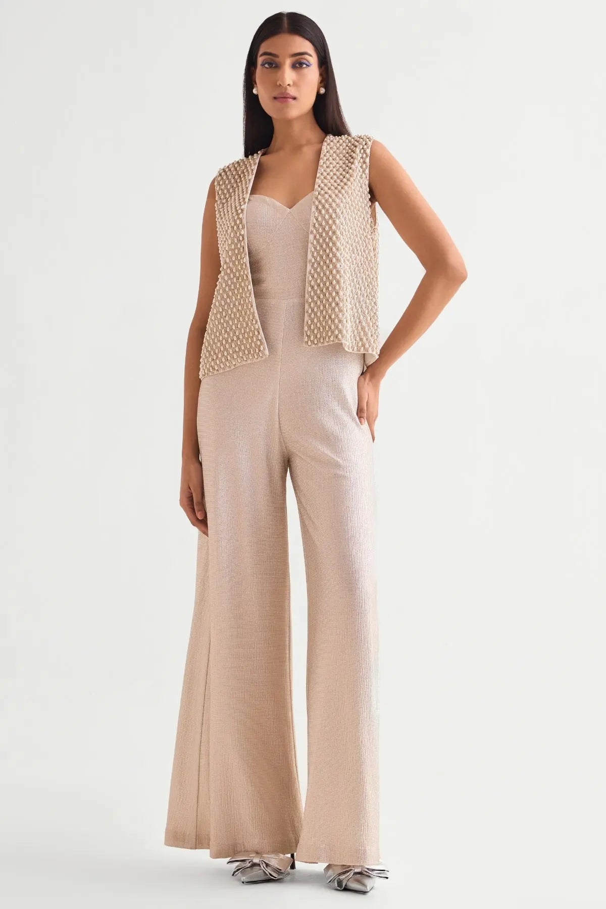 Pearl Drops Jacket With Jumpsuit Set Namrata Joshipura Online