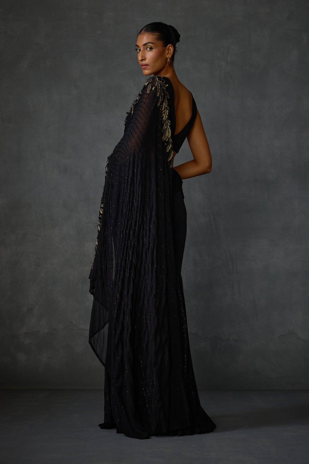 Autumn Fern Godet Draped Saree Namrata Joshipura Online
