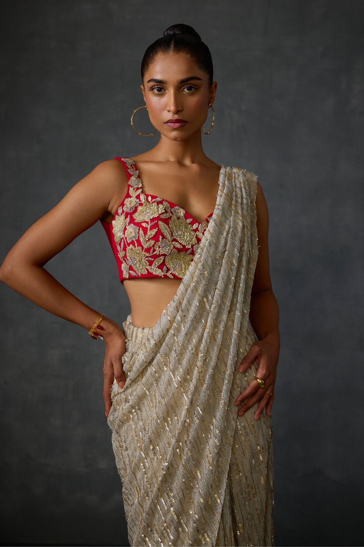 Autumn Bloom Draped Saree Namrata Joshipura Online