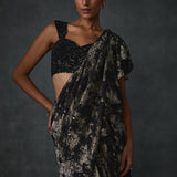 Paillette Foiled Draped Saree Namrata Joshipura Online
