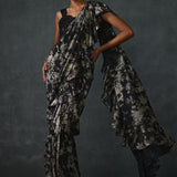 Paillette Foiled Draped Saree Namrata Joshipura Online