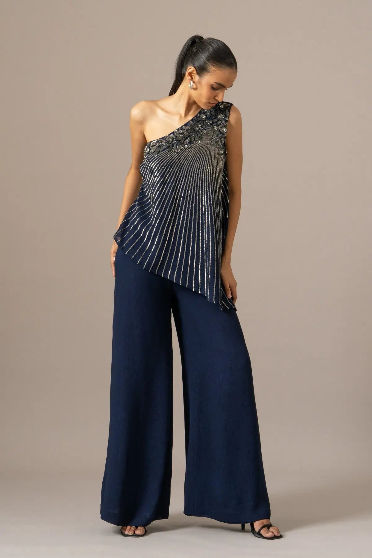 Baroque One Shoulder Jumpsuit Namrata Joshipura Online