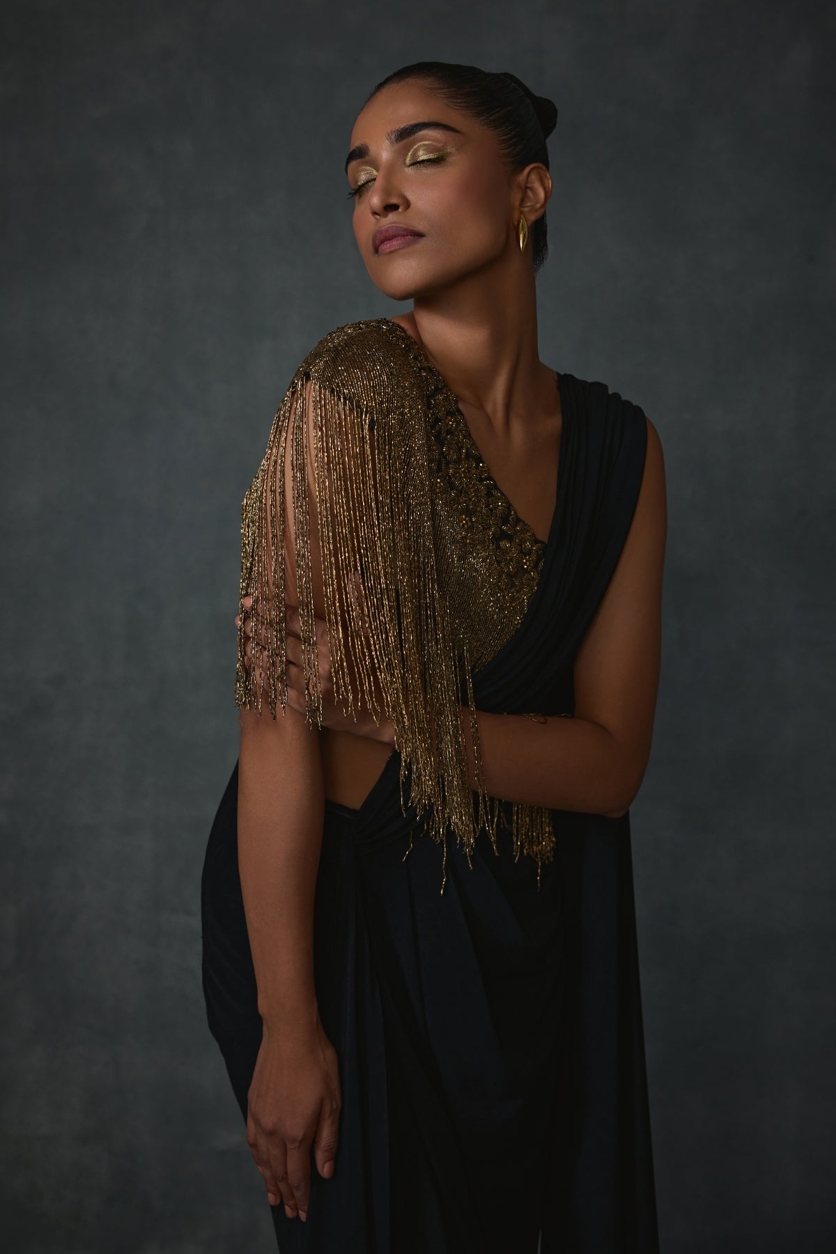 Akari Fringe Draped Saree Namrata Joshipura Online