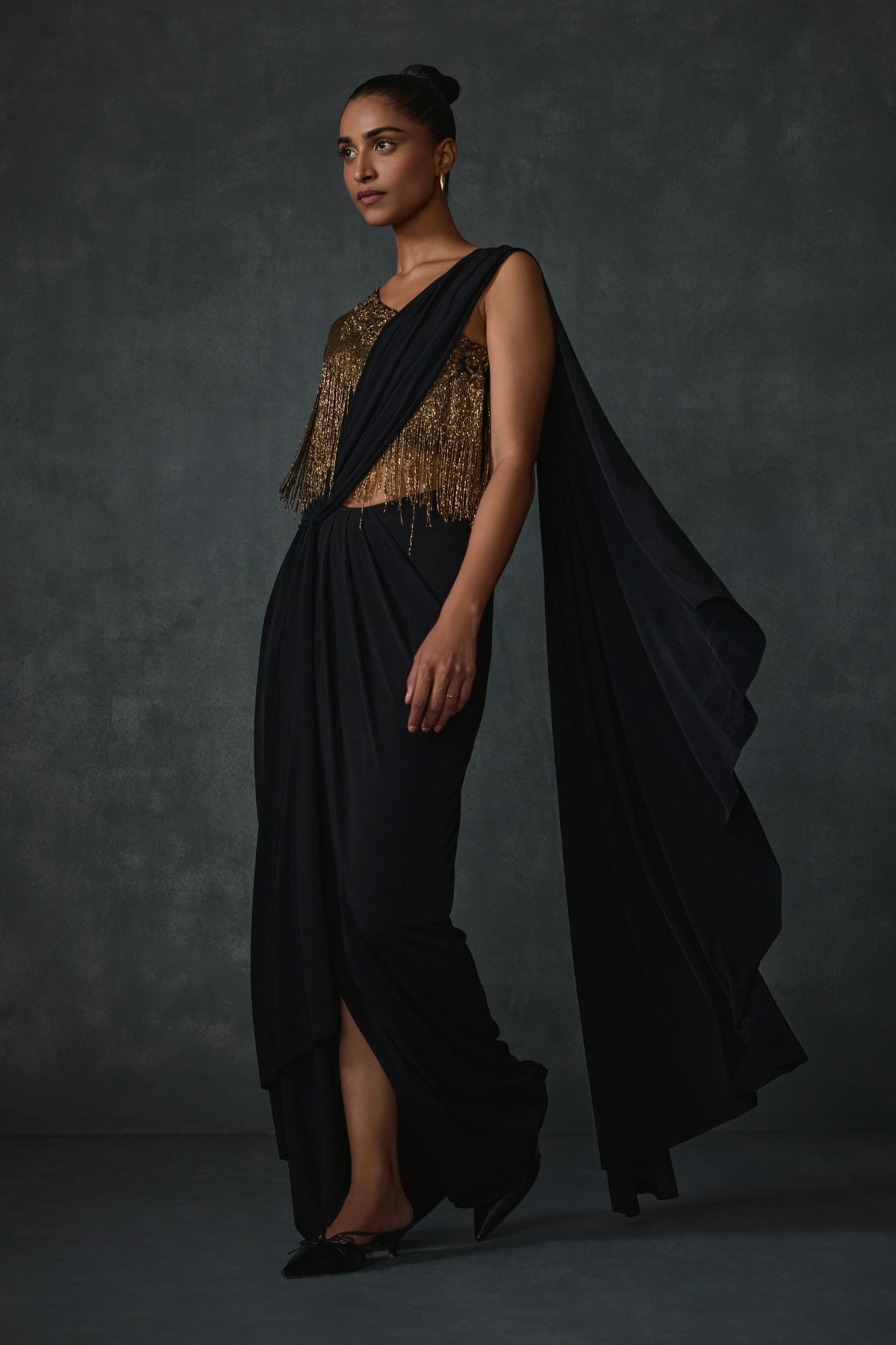Akari Fringe Draped Saree Namrata Joshipura Online