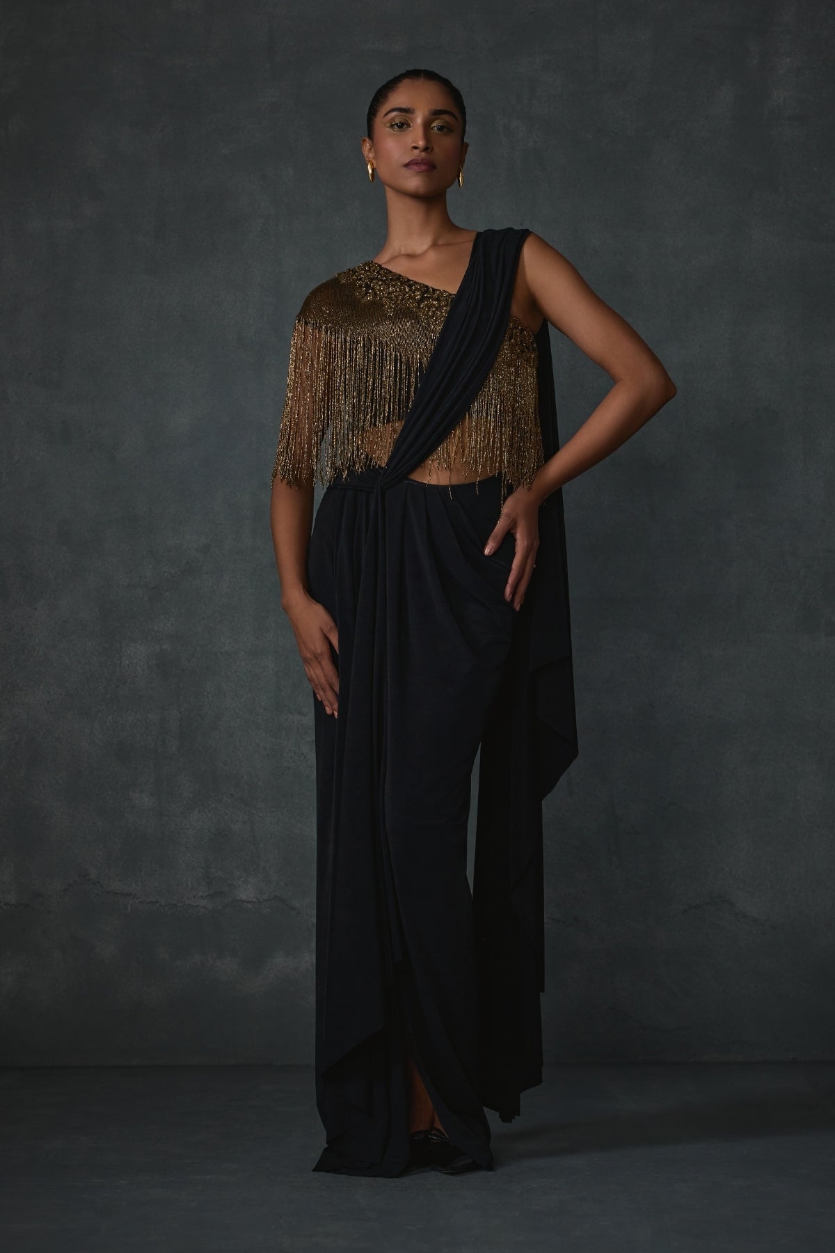 Akari Fringe Draped Saree Namrata Joshipura Online