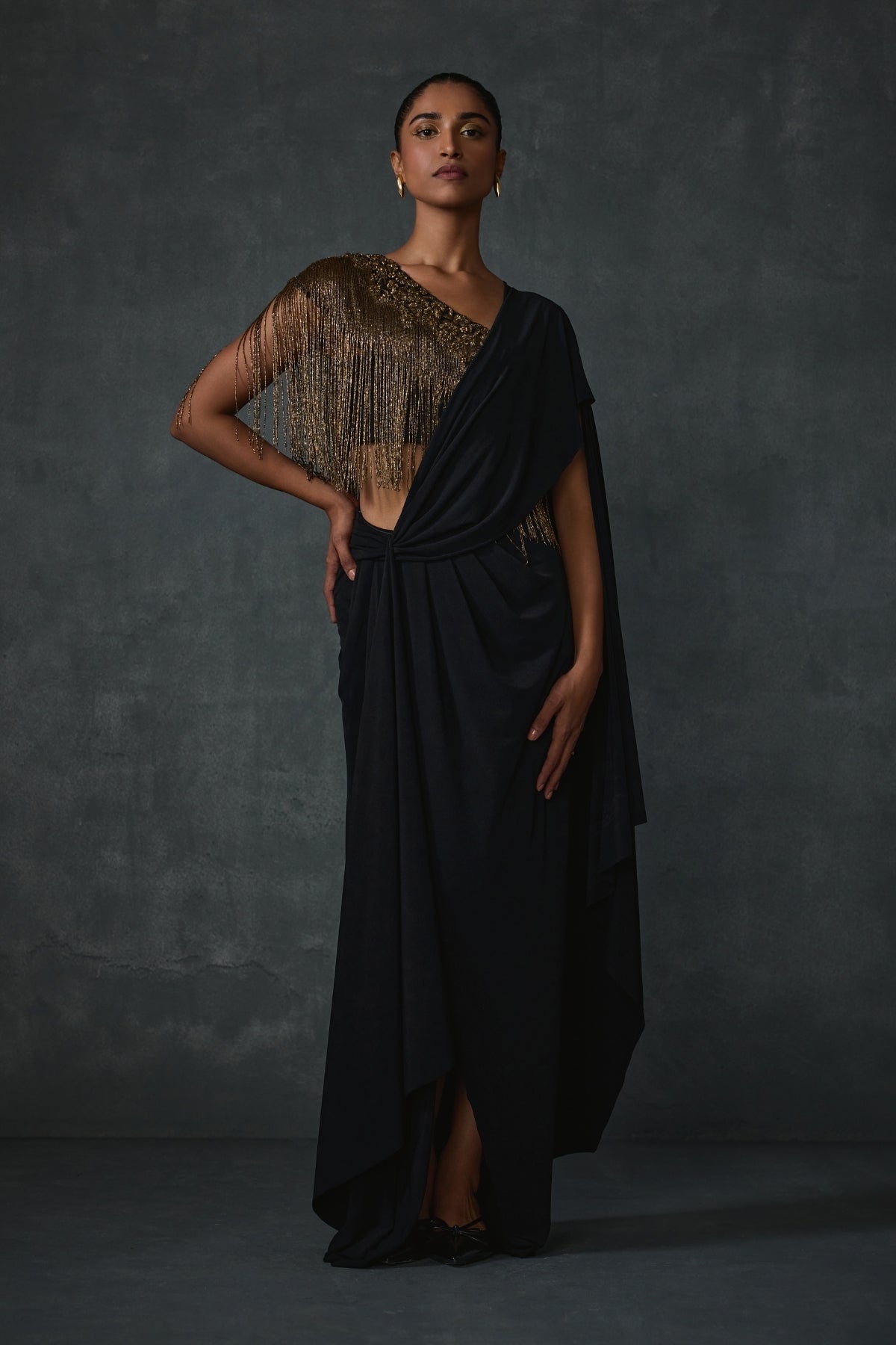 Akari Fringe Draped Saree Namrata Joshipura Online