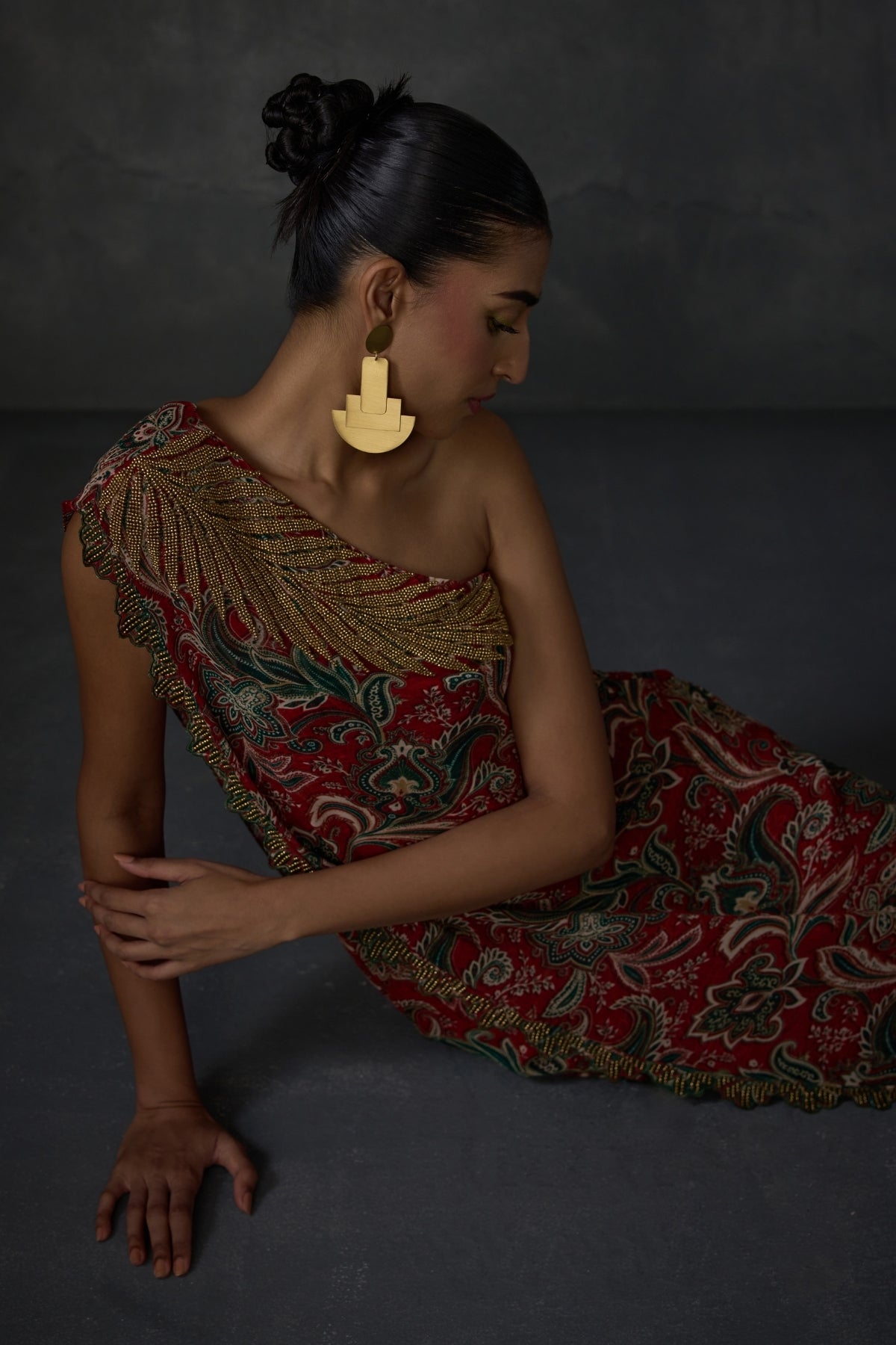 Fern Paisley One Offshoulder Jumpsuit Namrata Joshipura Online