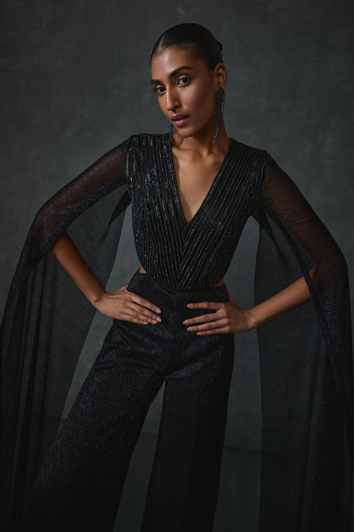 Glissara Cape Sleeves Jumpsuit Namrata Joshipura Online