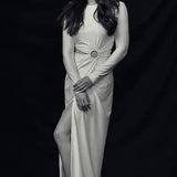 SAMANTHA PRABHU IN NJ IVORY DRAPED GOWN Namrata Joshipura Online (Celebrity Muses)