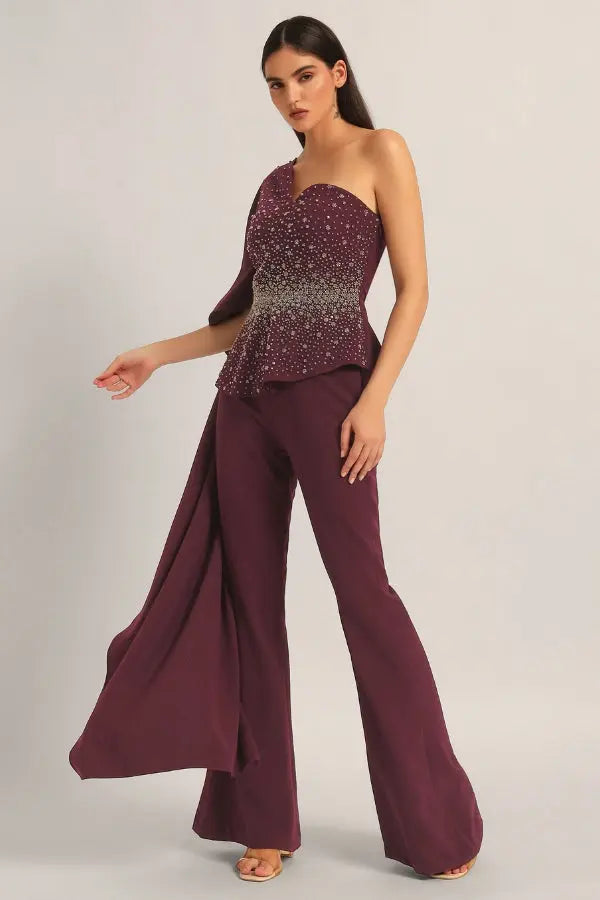 SILVER DUST PEPLUM TOP WITH SHARARA Namrata Joshipura Online