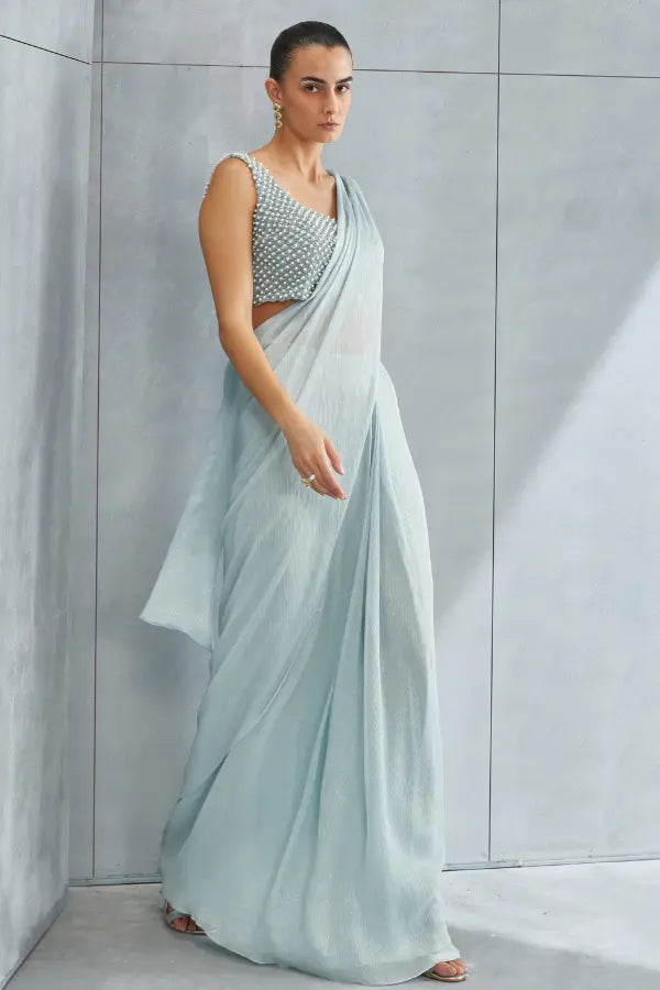Pearl Drop Shimmer Saree Namrata Joshipura