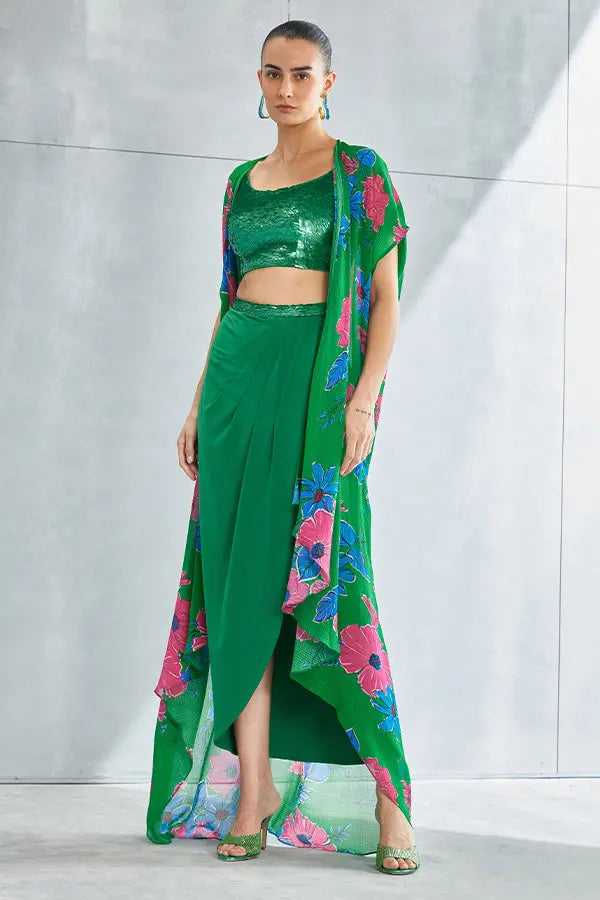 Zinnia Cape Skirt Set Namrata Joshipura