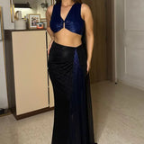 Kusha Kapila in Streaks Drape Saree Namrata Joshipura Online (Celebrity Muses)