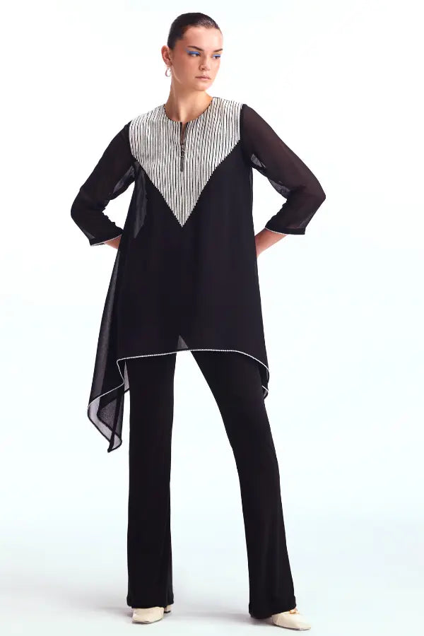 Metallic Pearl Handkerchief Hem Tunic Namrata Joshipura