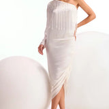 Arabella One Off Shoulder Drape Dress Namrata Joshipura