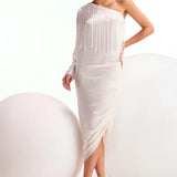 Arabella One Off Shoulder Drape Dress Namrata Joshipura