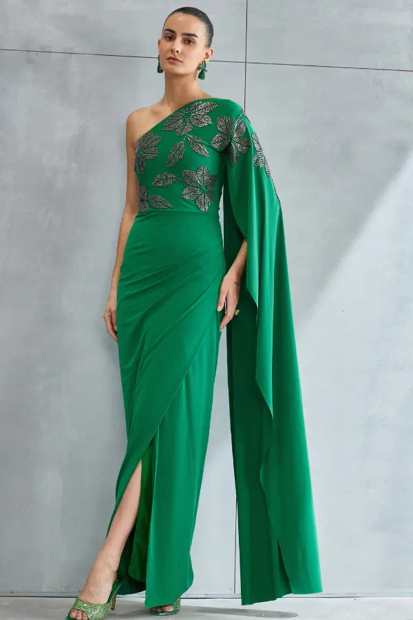 River Leaf One off Shoulder Gown Namrata Joshipura