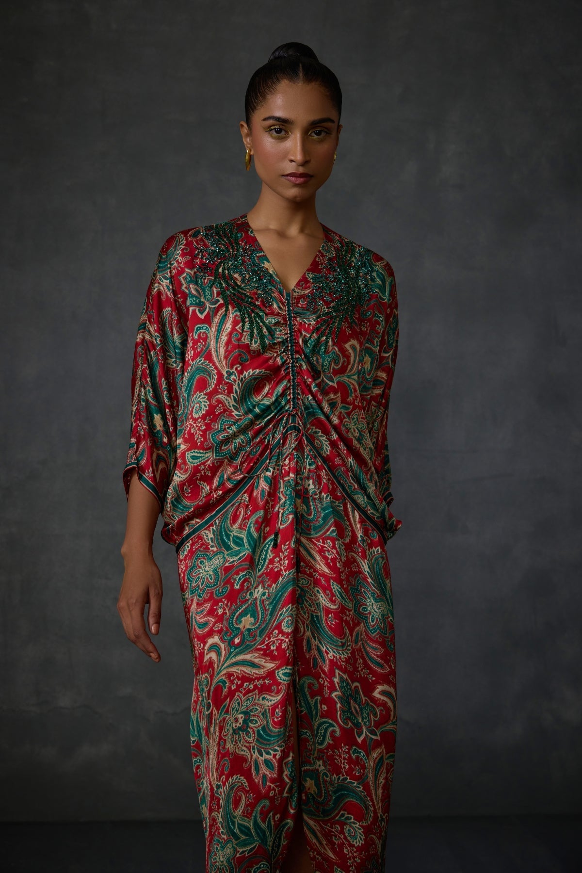 Winter Paisley Drawstring Dress Namrata Joshipura Online