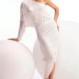 Arabella One Off Shoulder Drape Dress Namrata Joshipura
