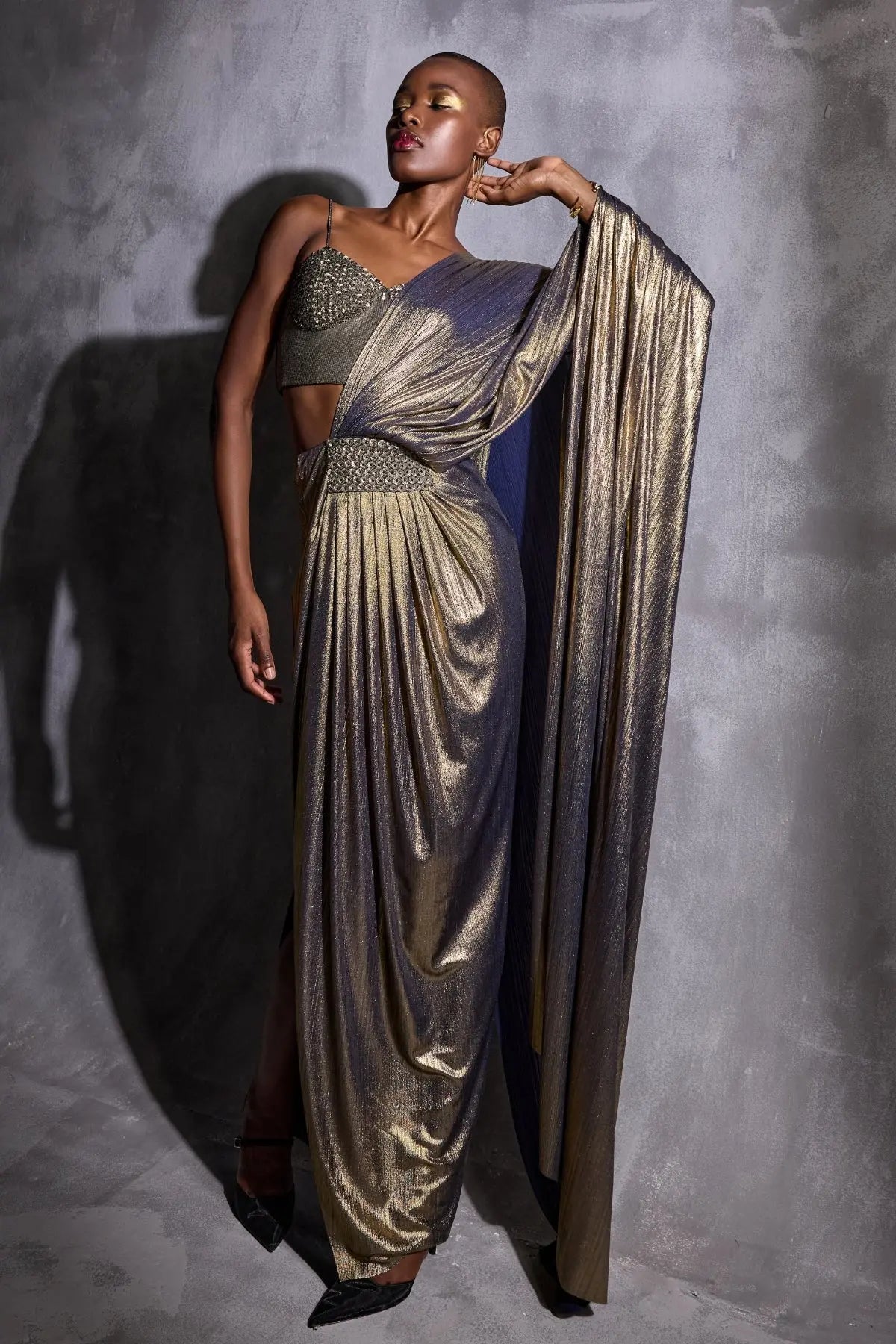 Cordelia Foil Draped Saree Namrata Joshipura