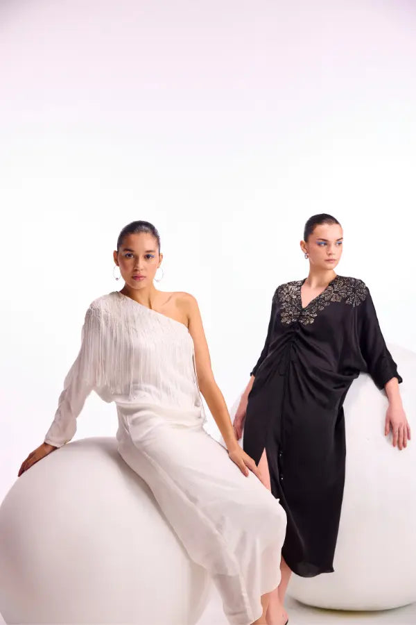 Arabella One Off Shoulder Drape Dress Namrata Joshipura