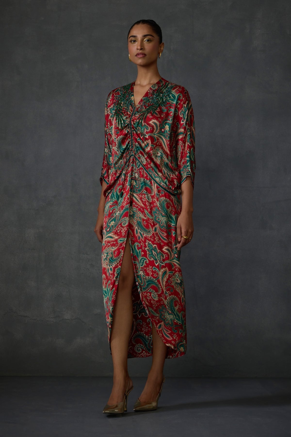 Winter Paisley Drawstring Dress Namrata Joshipura Online