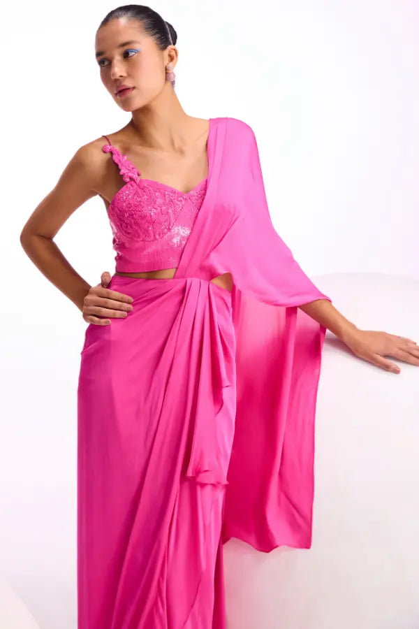 Rosa Baroque Drape Saree Namrata Joshipura