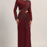 SILVER DUST EMBELISHED DRAPE SAREE Namrata Joshipura Online