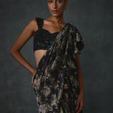 Paillette Foiled Draped Saree Namrata Joshipura Online