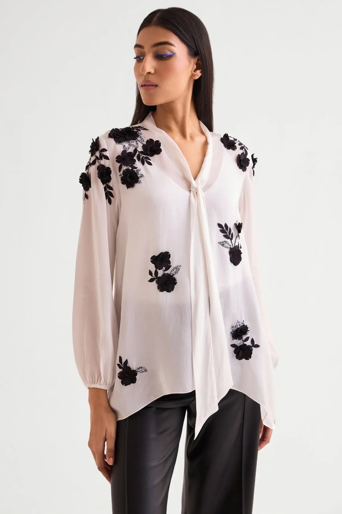 Scrunchy Handkerchief Front Tie Top Namrata Joshipura Online