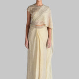 CRUSTED BLOUSE WITH DRAPED SAREE