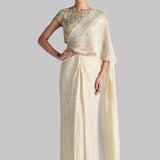 CRUSTED BLOUSE WITH DRAPED SAREE