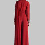 GOLDEN PETAL DRAPE JUMPSUIT
