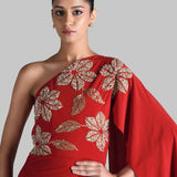 CRUSTED MOONFLOWER OFF SHOULDER GOWN