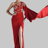 CRUSTED MOONFLOWER OFF SHOULDER GOWN
