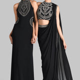 BIJOUX DRAPED SAREE WITH BLOUSE AND BELT