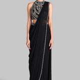 BIJOUX DRAPED SAREE WITH BLOUSE AND BELT