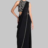BIJOUX DRAPED SAREE WITH BLOUSE AND BELT