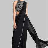 BIJOUX DRAPED SAREE WITH BLOUSE AND BELT