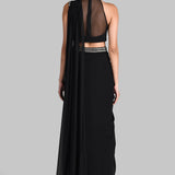 BIJOUX DRAPED SAREE WITH BLOUSE AND BELT