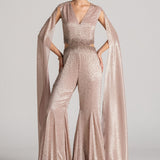 STAR DUST CAPE SLEEVE JUMPSUIT