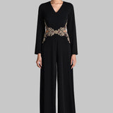 GOLD GILT WAIST CUT JUMPSUIT