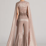 STAR DUST CAPE SLEEVE JUMPSUIT