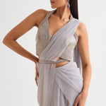 Everly Halter Blouse With Draped Saree Namrata Joshipura Online